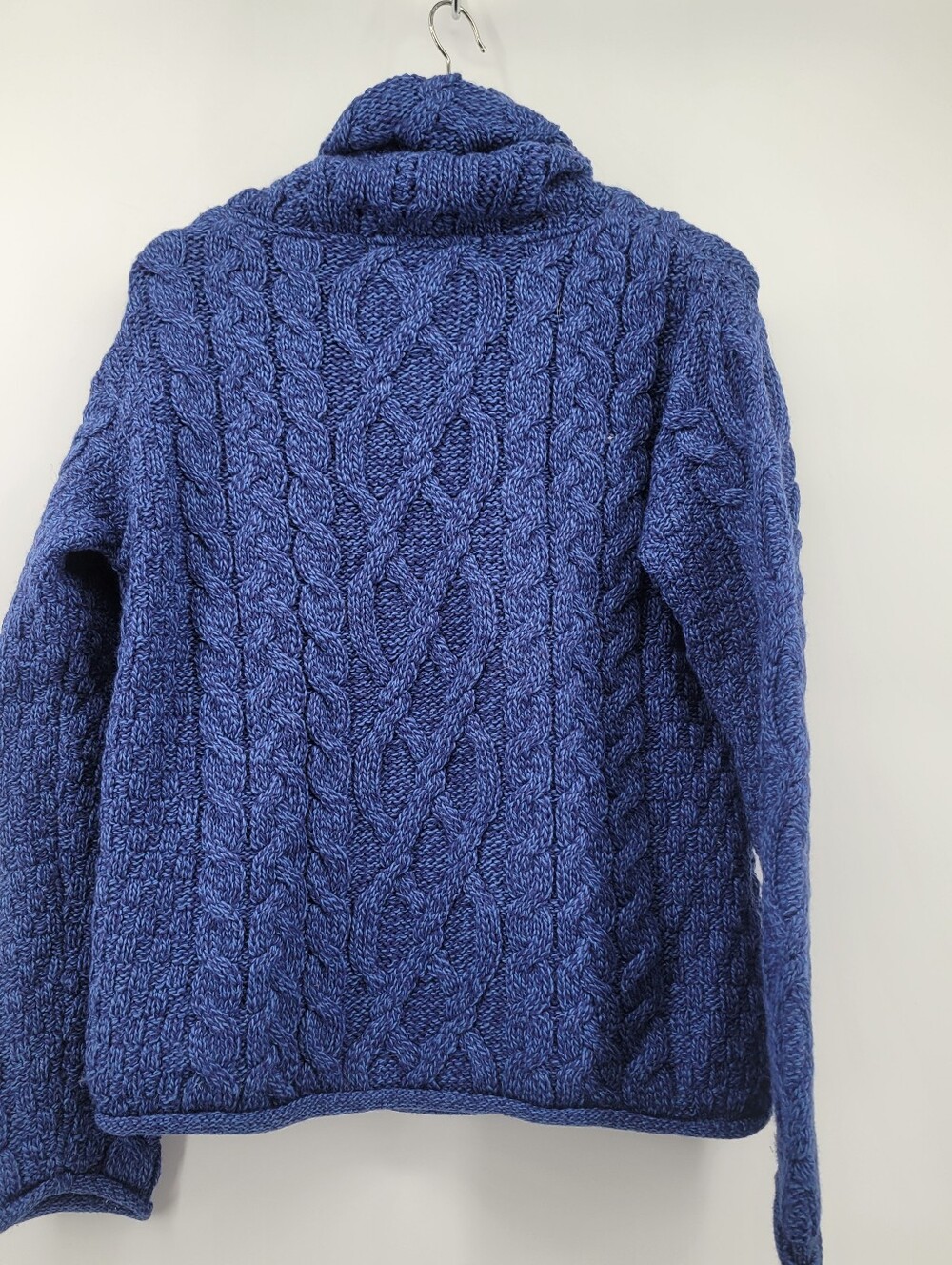 INIS CRAFTS 100% MERINO WOOL CABLE KNIT TURTLENECK SWEATER SZ L MADE IN IRELAND - Picture 2 of 8